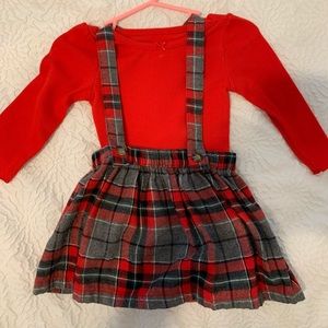 Carters plaid dress overall